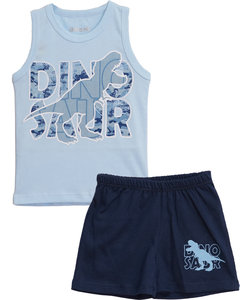 MR05 Conjunto Dinos caricaturas Celeste T4