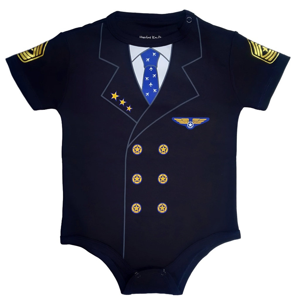 Body Aviador capitán  azul talla 18 a 24