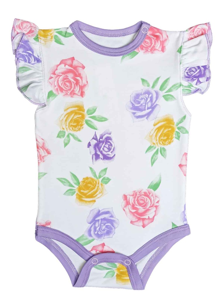 Body Floreado MA lila talla 3 a 6