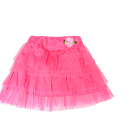 [MK962] Falda Tull con flor  chicle talla 2