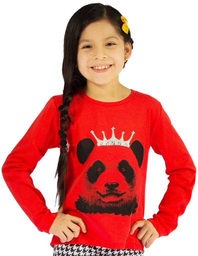[MK769] polo Reina panda  rojo talla 2