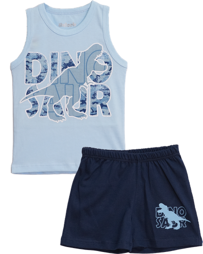 [MR05] MR05 Conjunto Dinos caricaturas Celeste T3