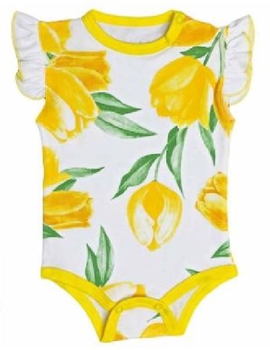 [MK802] MK802 Body Tulipán floreado - amarillo 18 a 24