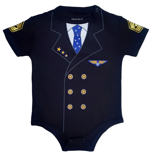 [MK525] Body Aviador capitán  azul talla 18 a 24