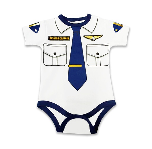 [MK830] Body Aviador capitán  blanco talla 12 a 18
