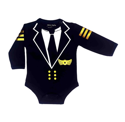 [MK641] Body Aviador ML azul talla 3 a 6