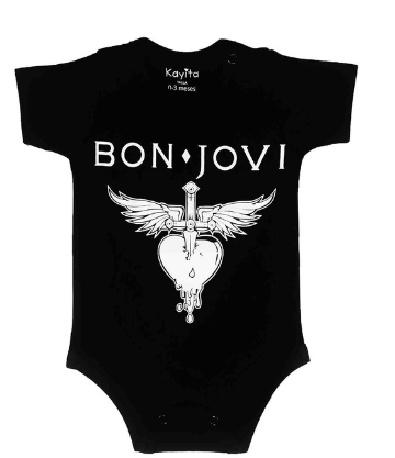 [MK582] Body Bon jovi  negro talla 0 a 3