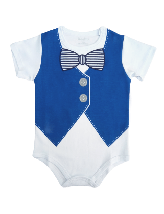 [MK633] Body Corbata Michi  azul talla 18 a 24