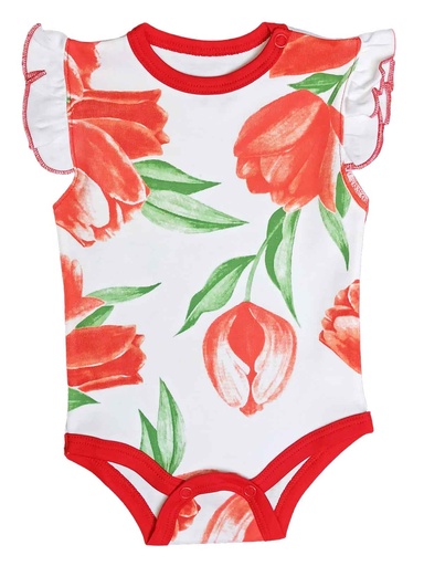 [MK803] Body Floreado MA rojo talla 18 a 24