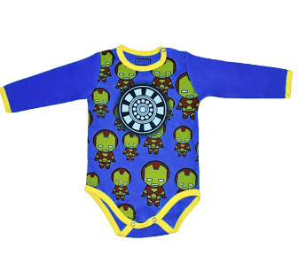 [MV597] Body Iron Man collarete amarillo azul talla 3 a 6