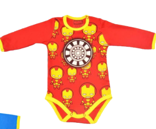 [MV599] Body Iron Man collarete amarillo rojo talla 18 a 24