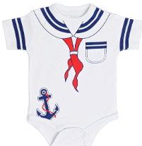 [MK708] Body Marinero con capita  blanco talla 3 a 6