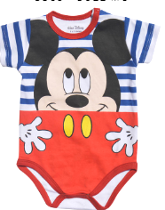 [MV552] Body Mickey rayas  azul talla 18 a 24