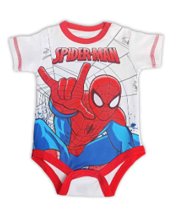 [MV603] Body Spiderman MC blanco talla 0 a 3