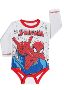 [MV535] Body Spiderman ML blanco talla 6 a 9