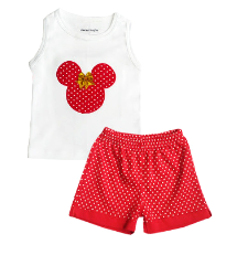 [MV717] Conjunto Minnie perfil  rojo talla 1