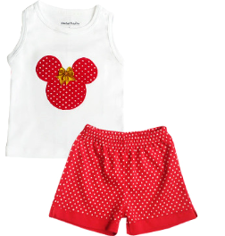 [MV717] Conjunto Minnie perfil  rojo talla 2