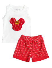 [MV717] Conjunto Minnie perfil  rojo talla 3