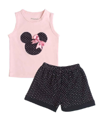 [MV719] Conjunto Minnie perfil  rosado talla 1