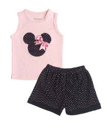 [MV719] Conjunto Minnie perfil  rosado talla 3