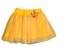 [MK935] Falda Tull con flor  dorado talla 0