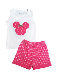[MV718] Conjunto Minnie perfil  Fucsia talla 1
