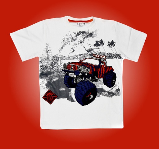 [MK727] Polo  Modelo tractor  blanco talla 14
