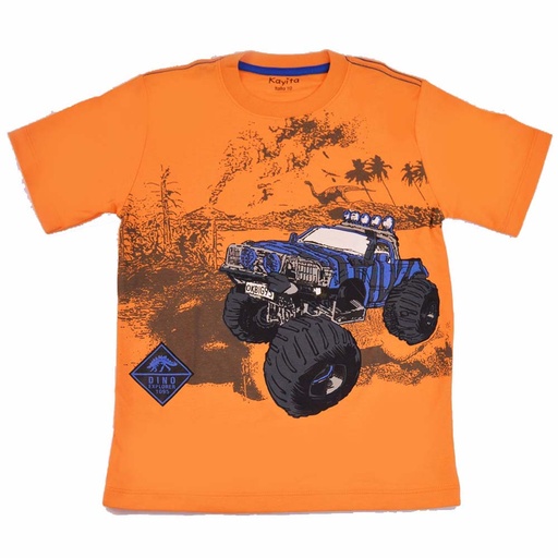 [MK726] Polo  Modelo tractor  naranja talla 12