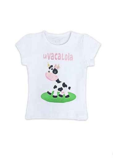 [MV794] Polo La vaca lola  blanco talla 4