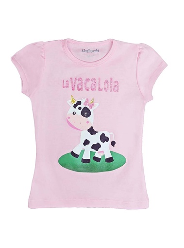 [MV796] Polo La vaca lola  rosado talla 6