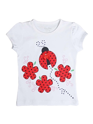 [MK819] Polo Mariquita  blanco talla 2