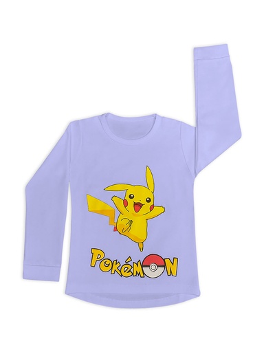 [MV692] Polo Pokemón ML niña lila talla 2