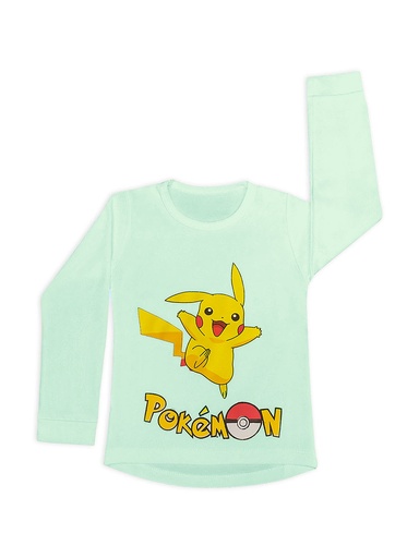 [MV689] Polo Pokemón ML niña verde agua talla 0