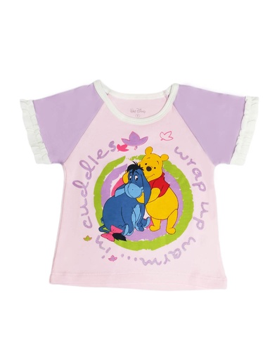[MV790] Polo Pooh y burro  rosado talla 3
